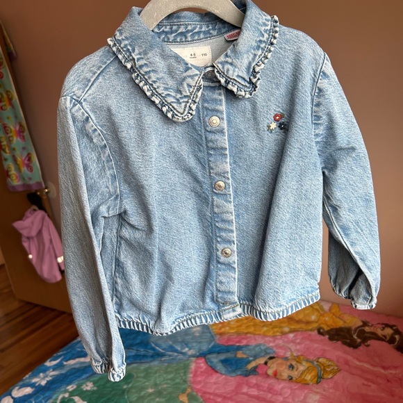 Zara Kids Denim Jacket with Embroidered Details - Picture 1 of 4